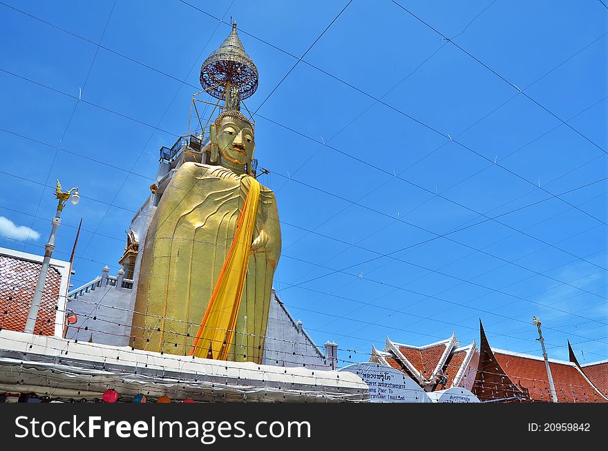 Big Golden Buddha statue in Buddha temple in Thailand. Big Golden Buddha statue in Buddha temple in Thailand