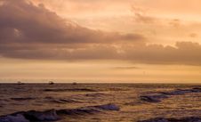 Amazing Sky Over Sea At Sunset Stock Images Amazing Sky Over Sea At Sunset Stock Images