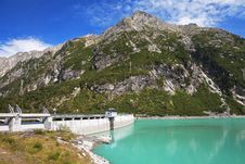 Dam Between Mountains Stock Photo Dam Between Mountains Stock Photo