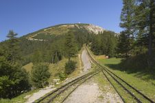 Mountain And Cogwheel Railway Royalty Free Stock Photography Mountain And Cogwheel Railway Royalty Free Stock Photography
