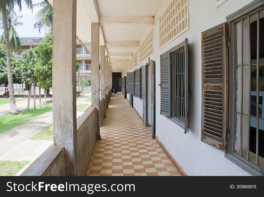 Toul Sleng Memorial. A school became a prison and torture place under the reign of the Khmer Rouge