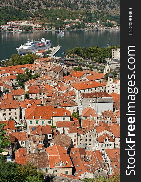 Bird's-eye view on Kotor, Montenegro