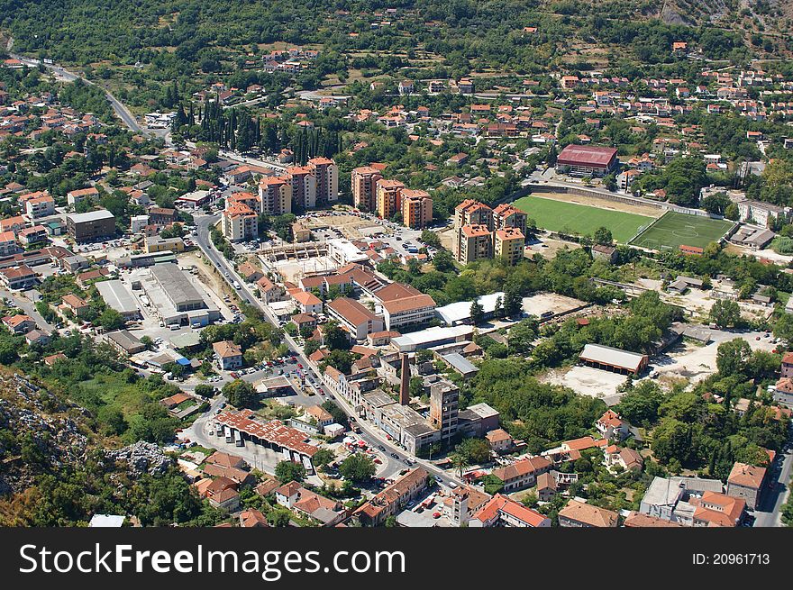 Bird's-eye view on Kotor, Montenegro