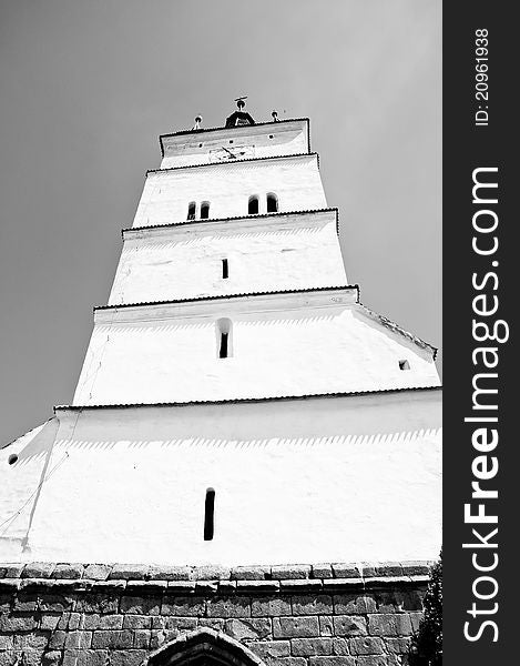 Tall White Tower Of A Saxon Church