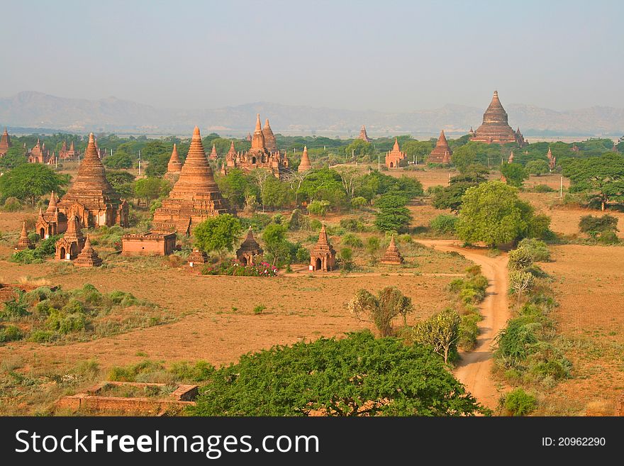 The temples of Bagan at sunrise, Myanmar