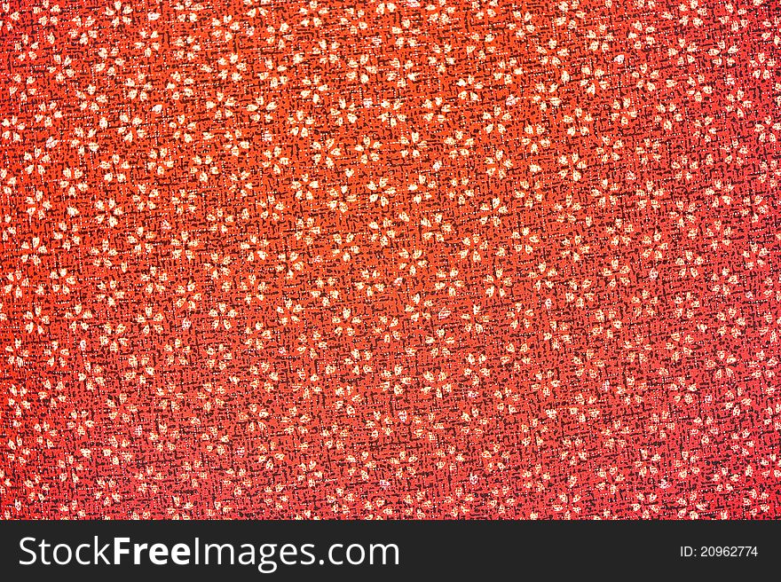 Detailed Red Texture With Small Flowers