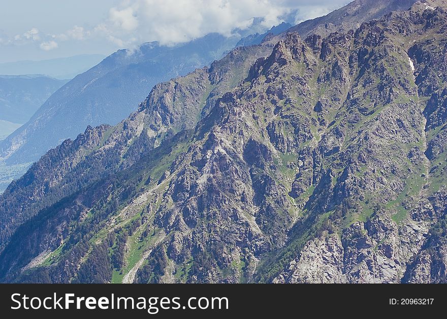 Image of Caucasus Mountains, summer. Image of Caucasus Mountains, summer