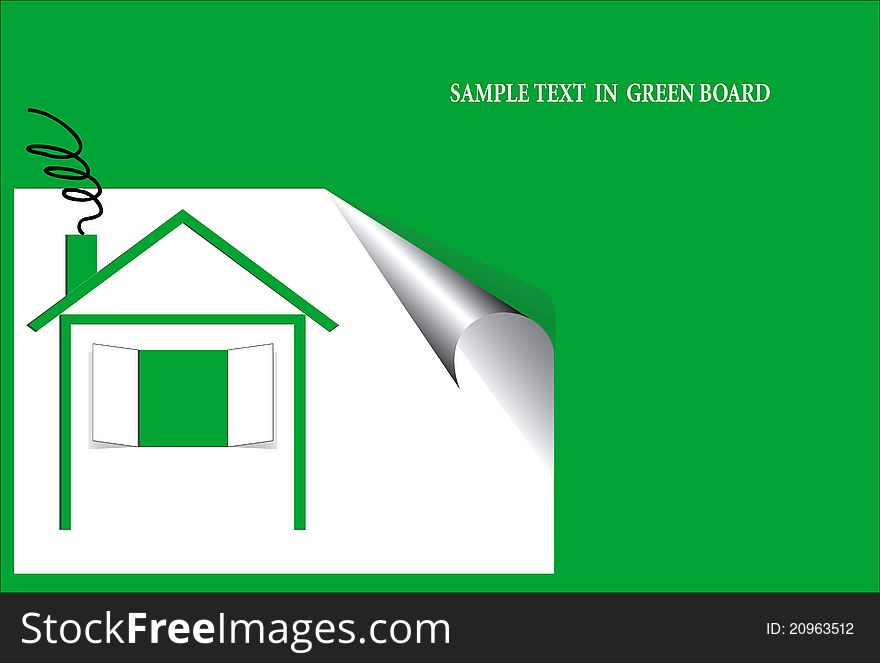Symbolic paper house rendering with green concept. Symbolic paper house rendering with green concept