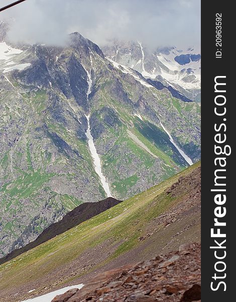 Image of Caucasus Mountains, summer. Image of Caucasus Mountains, summer