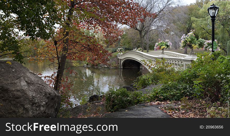 Central Park New York City - Bow bridge in Autumn
