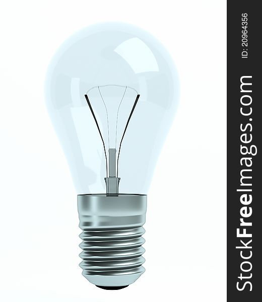 A lighting bulb on white