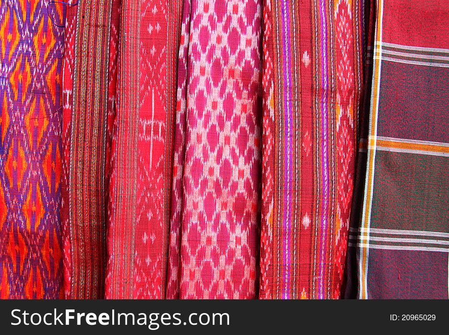 A collection of Thai silk cloths
