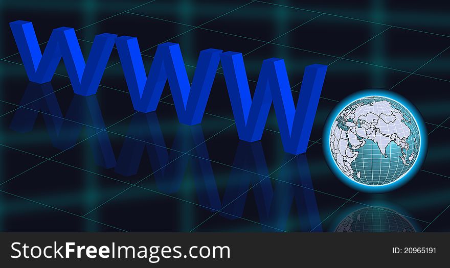 Internet WWW and globe background