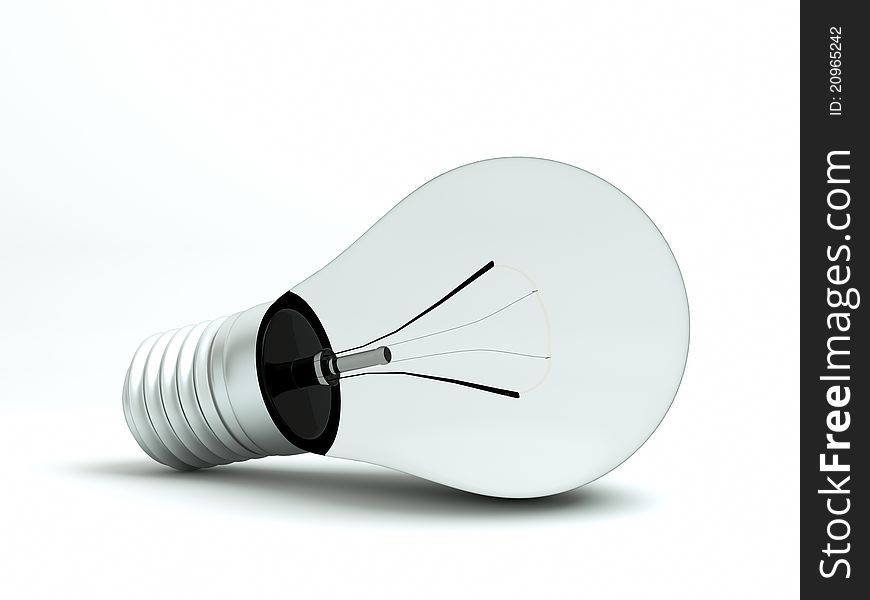 A lighting bulb on white