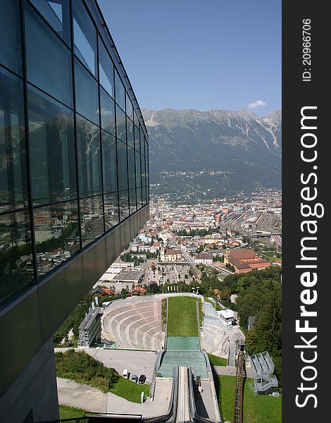 Image of the old Olympic ski jump in Innsbruck, Austria