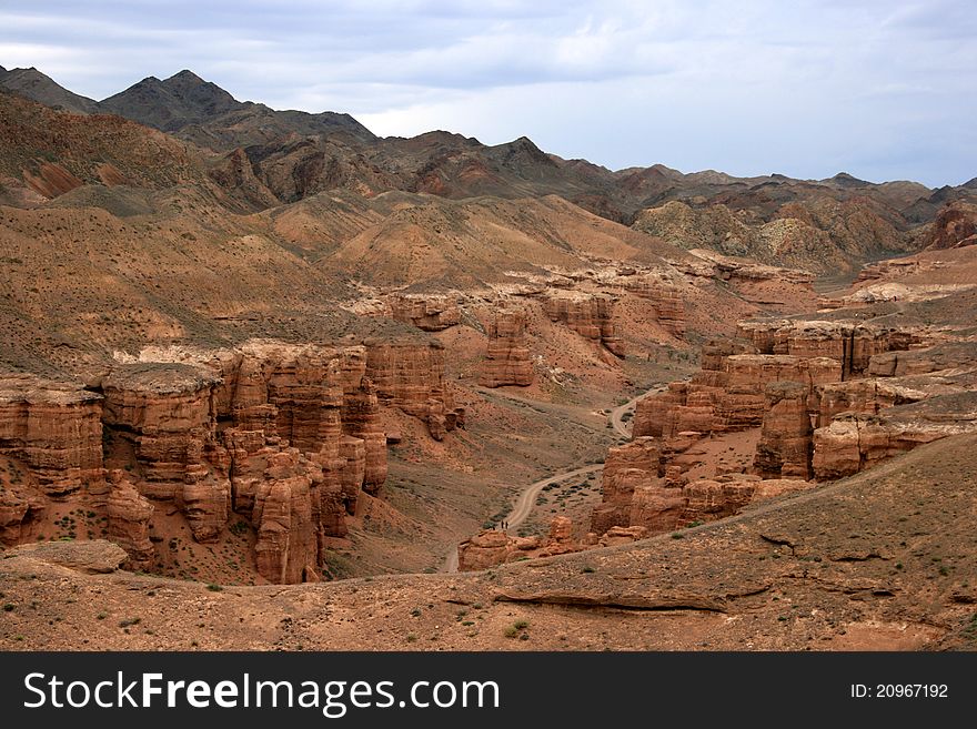 Charyn canyon in Charyn National park in Kazakhstan