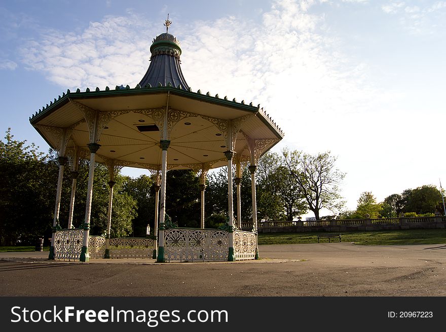 Gazebo in the park on a summer day