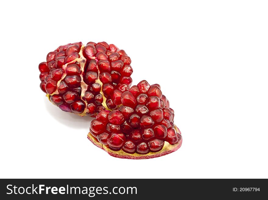 Sweet Pomegranate on white background