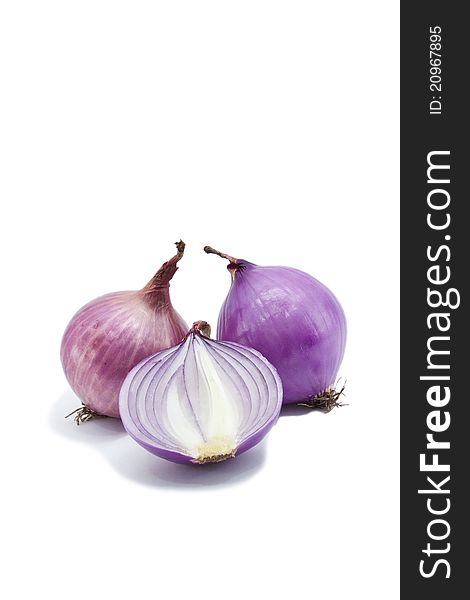 Couple onion on white background