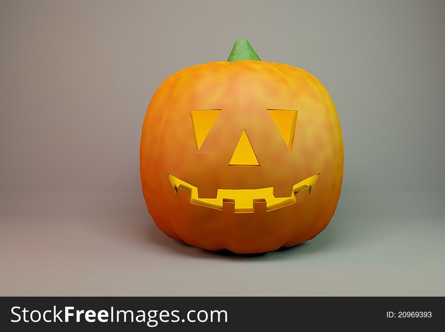 Render of a pumpkin with happy face. Render of a pumpkin with happy face.