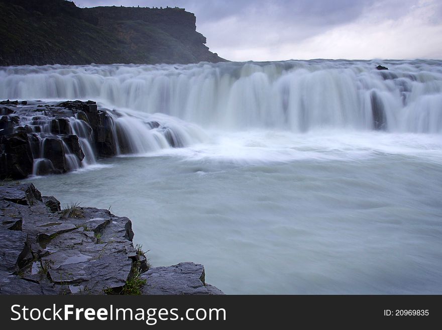 Gullfoss waterfall near Reykjavik is one of the most popular places of interest along so called Golden Ring - route from Reykjavik. Gullfoss waterfall near Reykjavik is one of the most popular places of interest along so called Golden Ring - route from Reykjavik.