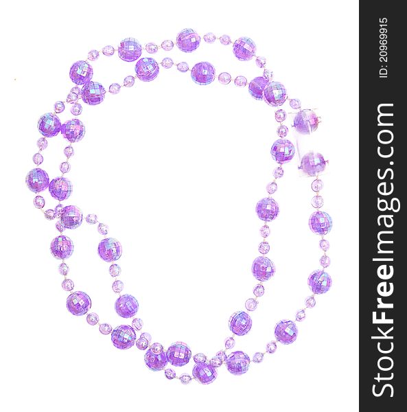 Purple beads isolated on white background