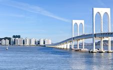 Sai Van Bridge And Building Business Royalty Free Stock Images