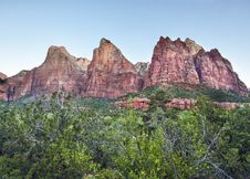 Three Patriarchs In Zion Canyon Royalty Free Stock Image Three Patriarchs In Zion Canyon Royalty Free Stock Image