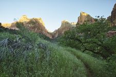 Three Patriarchs In Zion Canyon Royalty Free Stock Image Three Patriarchs In Zion Canyon Royalty Free Stock Image