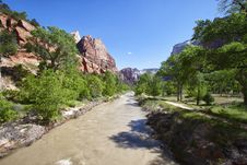Muddy River In The Zion Canyon National Park, Utah Stock Photo Muddy River In The Zion Canyon National Park, Utah Stock Photo
