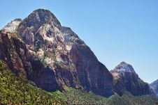 Peaks In The Zion Canyon National Park, Utah Stock Images Peaks In The Zion Canyon National Park, Utah Stock Images