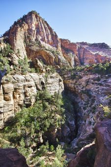 Rock Formations In The Zion Canyon Stock Photo Rock Formations In The Zion Canyon Stock Photo