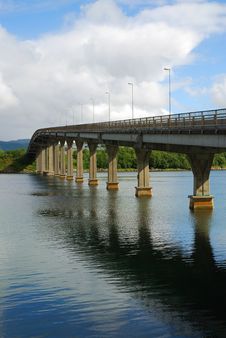 Road Bridge Over The Fjord. Royalty Free Stock Images Road Bridge Over The Fjord. Royalty Free Stock Images