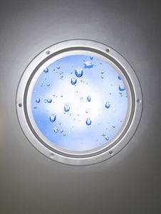 Round Window, Water Drops Royalty Free Stock Image