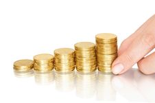 Stacks Of Coins Like Diagram Royalty Free Stock Images