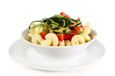 Pasta With Red Pepper Zucchini Vegetable Stock Images