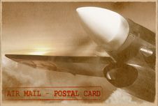 Vintage Plane. Retro Air Mail Card. Stock Image Vintage Plane. Retro Air Mail Card. Stock Image