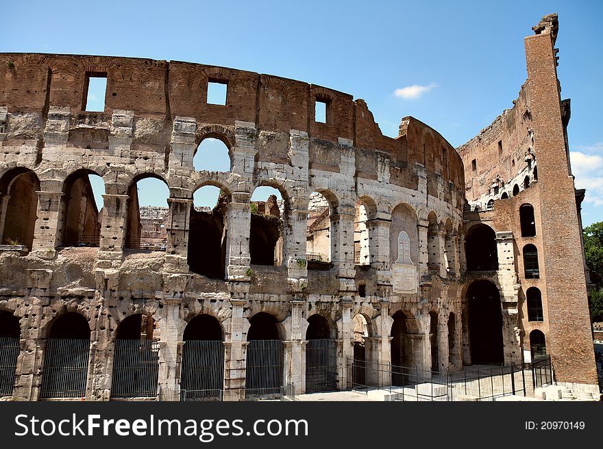 Front view of Colosseum at summer day light