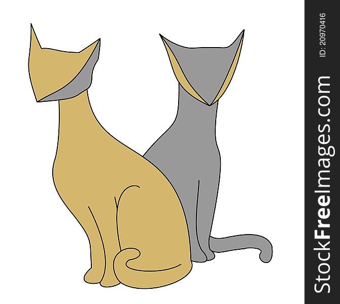 Beige And Gray Cats