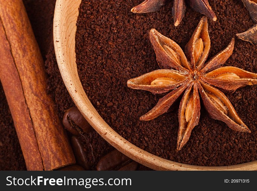 Aromatic spices, coffee, for your design