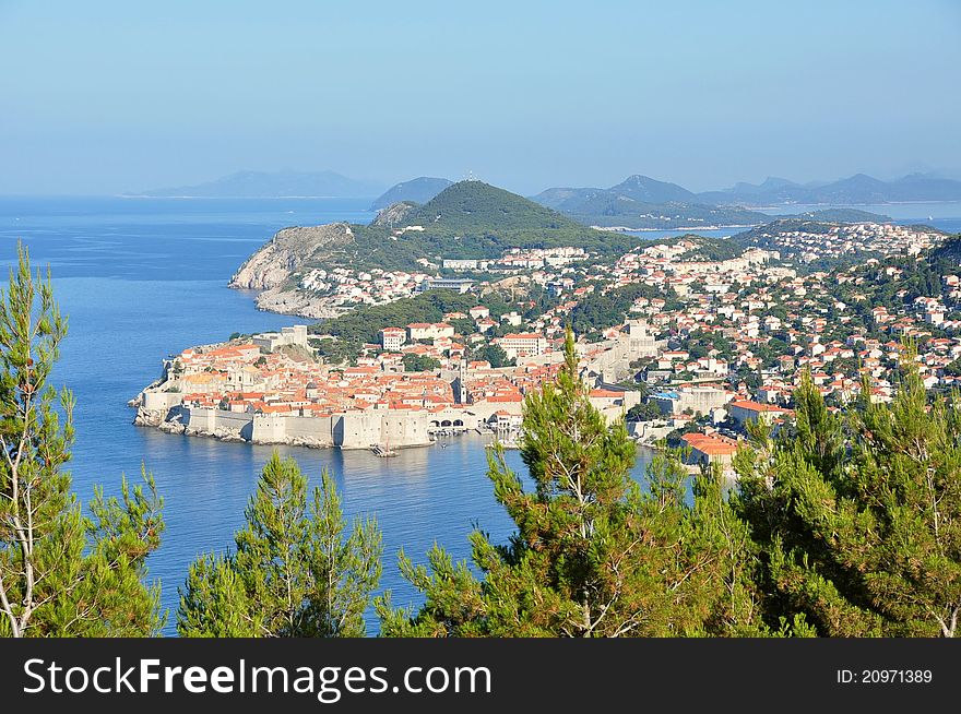 Landscape of the old town of Dubrovnik. Landscape of the old town of Dubrovnik.