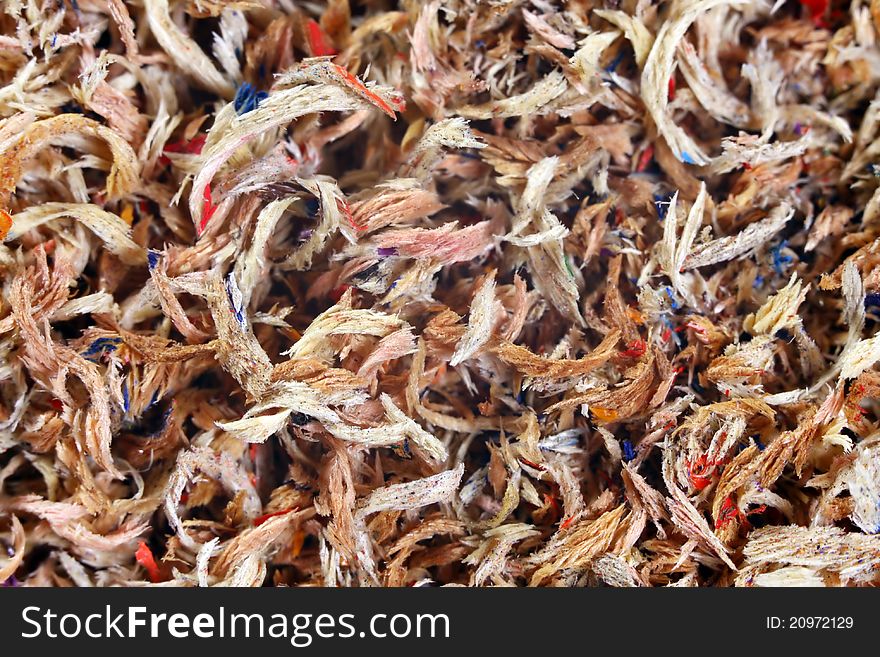 Pencils shavings taken from a multi-colored pencils. Pencils shavings taken from a multi-colored pencils