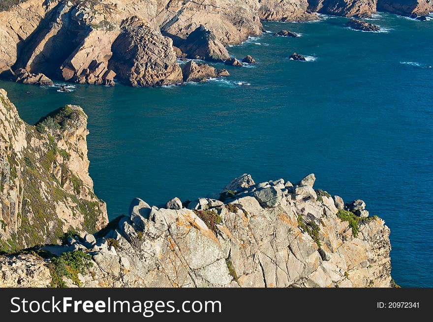 Landscape Atlantic Ocean in Portugal, Cabo de Roca, the most remote region of Europe