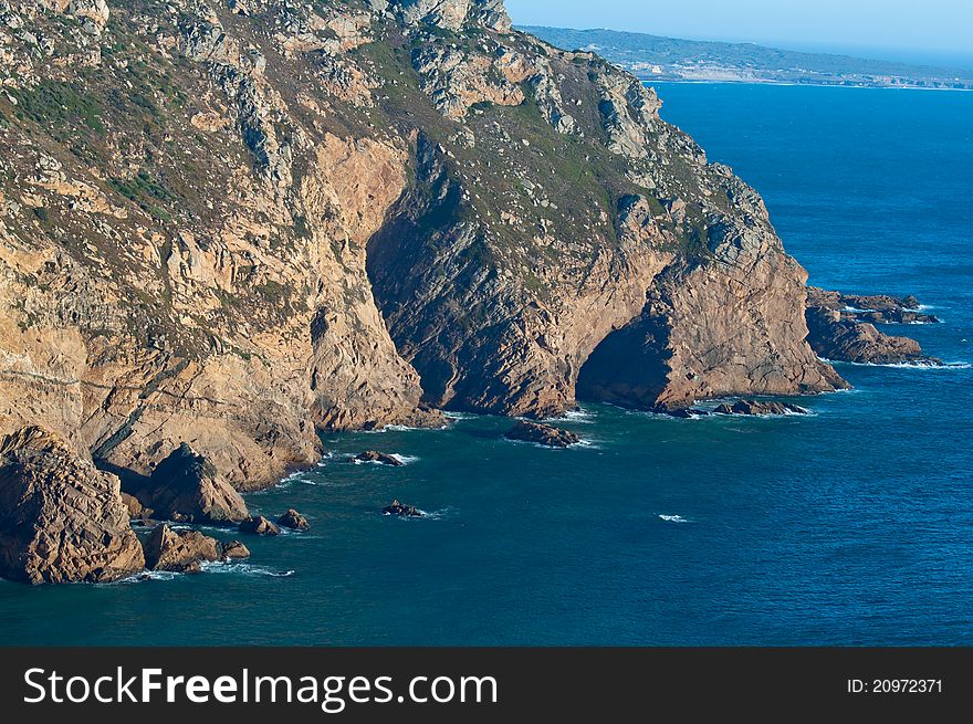 Landscape Atlantic Ocean in Portugal, Cabo de Roca, the most remote region of Europe