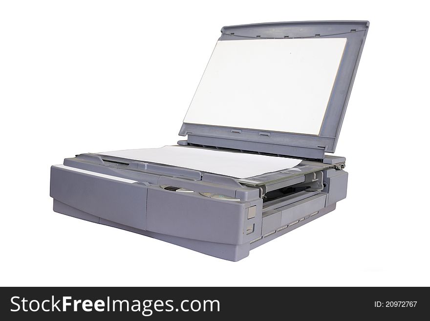 The image of an inkjet printer under the white background