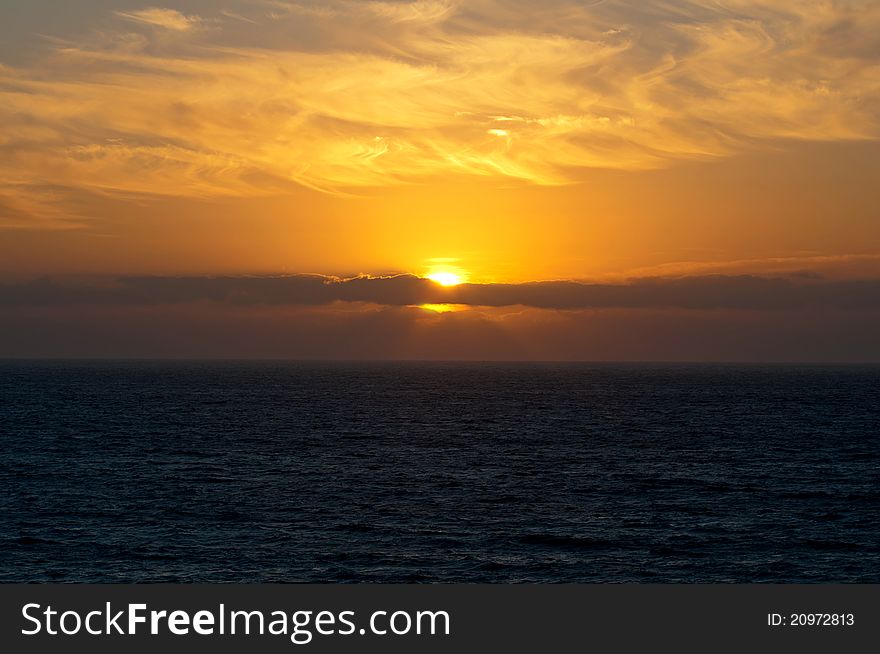 Sunset in the Atlantic Ocean, PORTUGAL. Sunset in the Atlantic Ocean, PORTUGAL