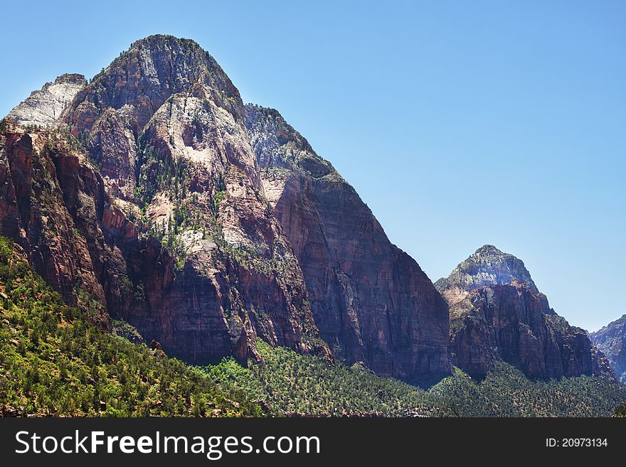 Peaks in the Zion Canyon National Park, Utah