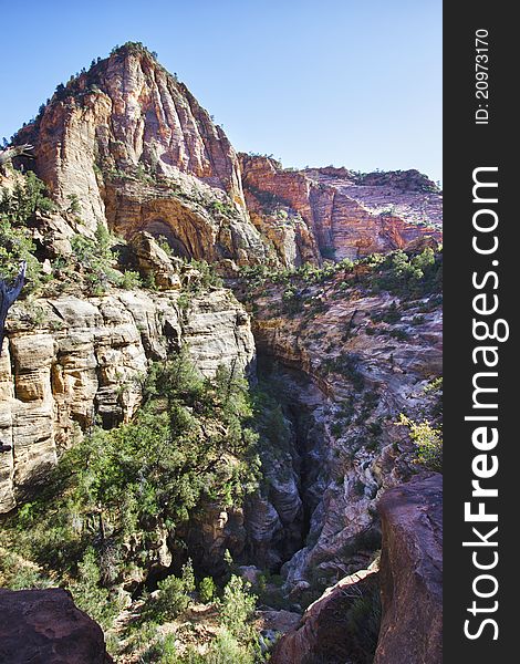 View of the rock formations in the Zion Canyon National Park, Utah, USA