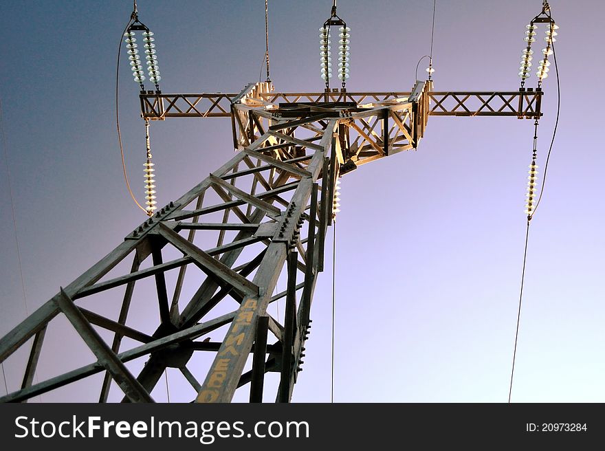 Iron pole of high-voltage line