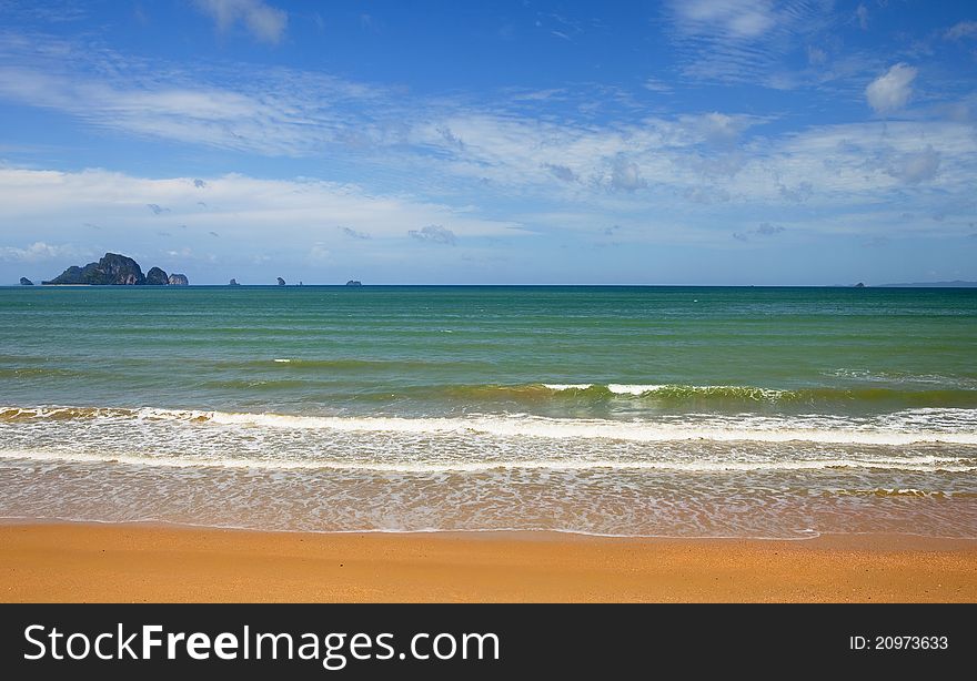 Beach and tropical sea krabi thailand